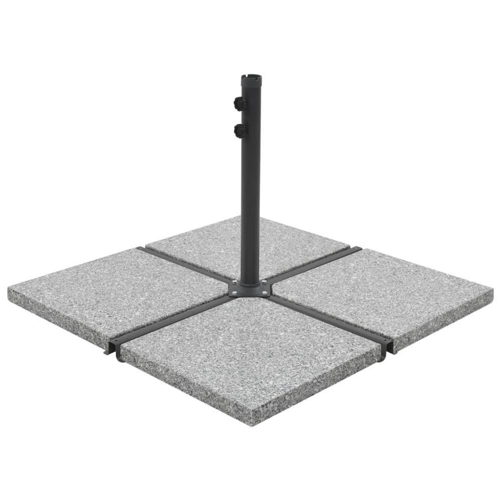 vidaXL Umbrella Weight Plate Granite 55.1 lb Square Gray, 45070. Picture 1
