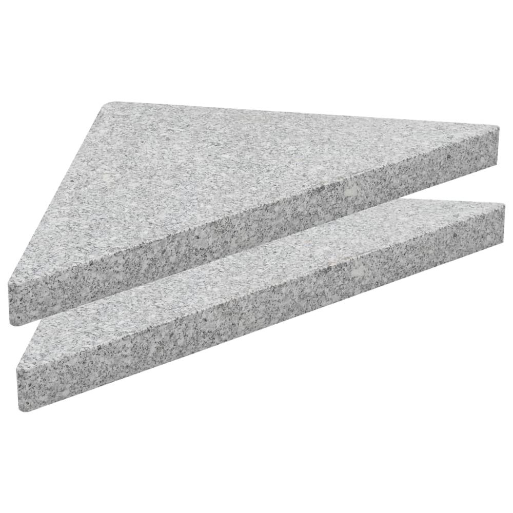 vidaXL Umbrella Weight Plate Granite 33.1 lb Triangular Gray, 45071. Picture 2