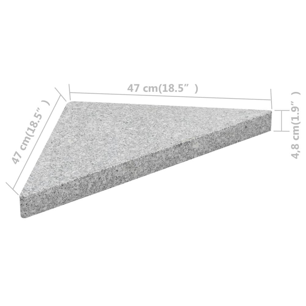 vidaXL Umbrella Weight Plate Granite 33.1 lb Triangular Gray, 45071. Picture 6