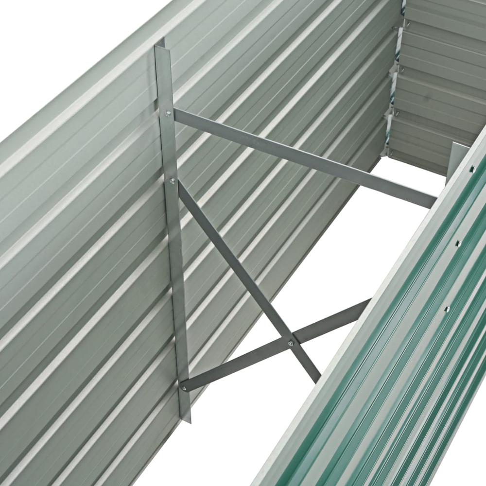 vidaXL Garden Raised Bed Galvanized Steel 63"x15.7"x31.3" Green, 44849. Picture 6