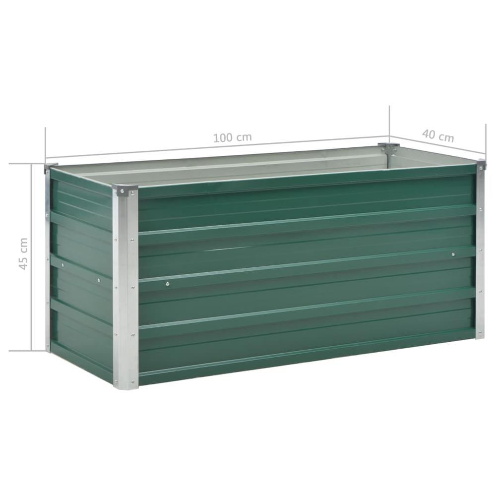 vidaXL Garden Raised Bed Galvanized Steel 39.4"x15.7"x17.7" Green, 44855. Picture 7