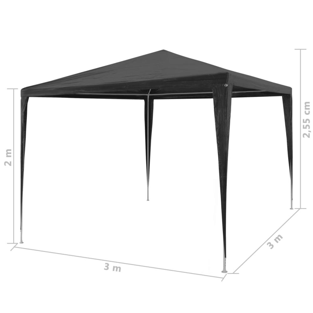 vidaXL Party Tent PE Anthracite 9'10"x9'10" , 45086. Picture 6