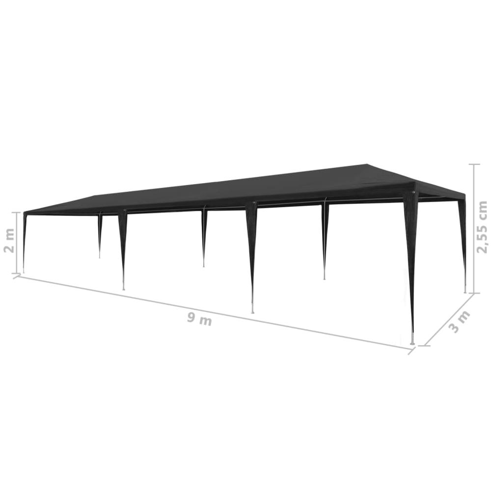 vidaXL Party Tent PE Anthracite 9'10"x29'6", 45089. Picture 6