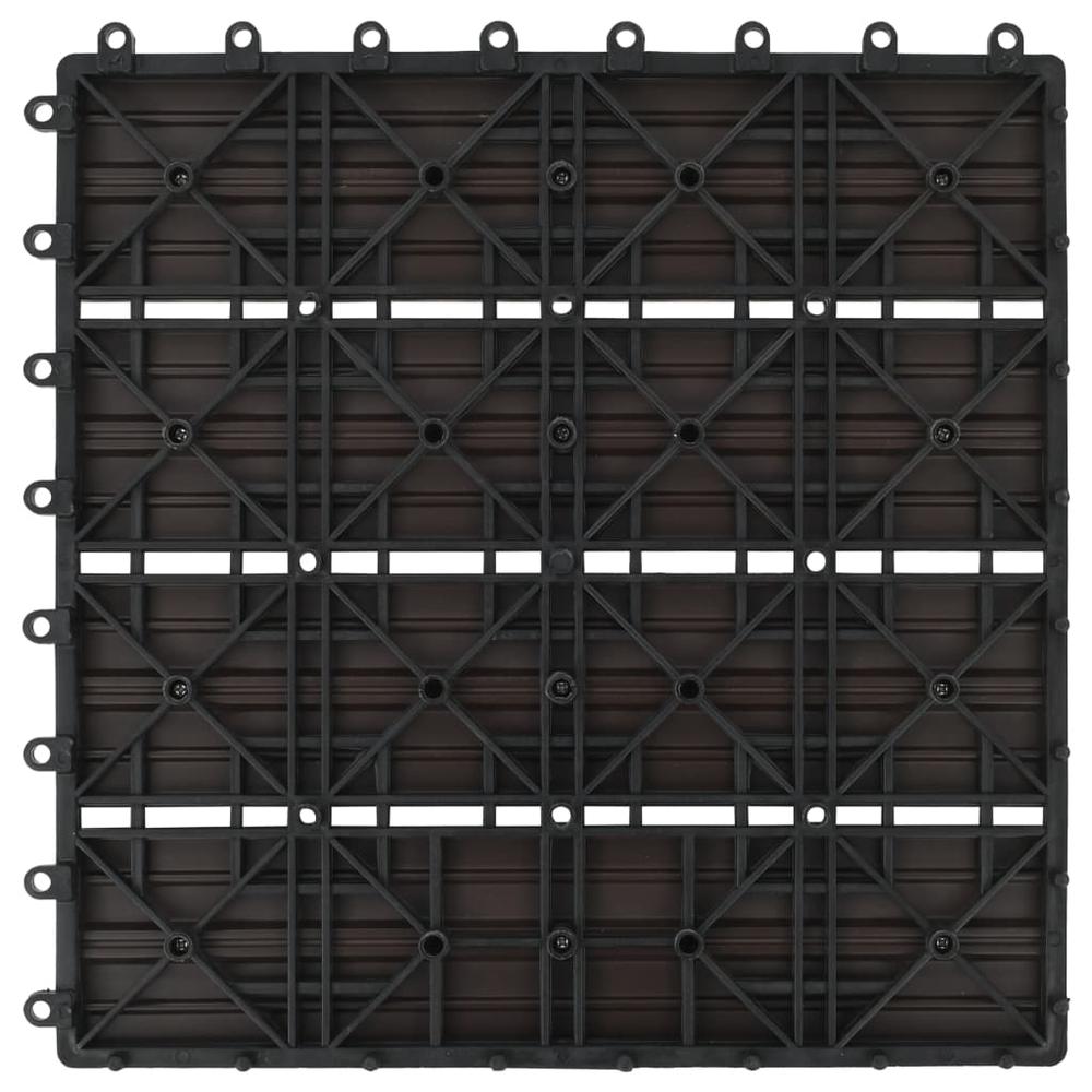 vidaXL 11 pcs Decking Tiles WPC 11.8"x11.8" 1 sqm Dark Brown, 45025. Picture 6