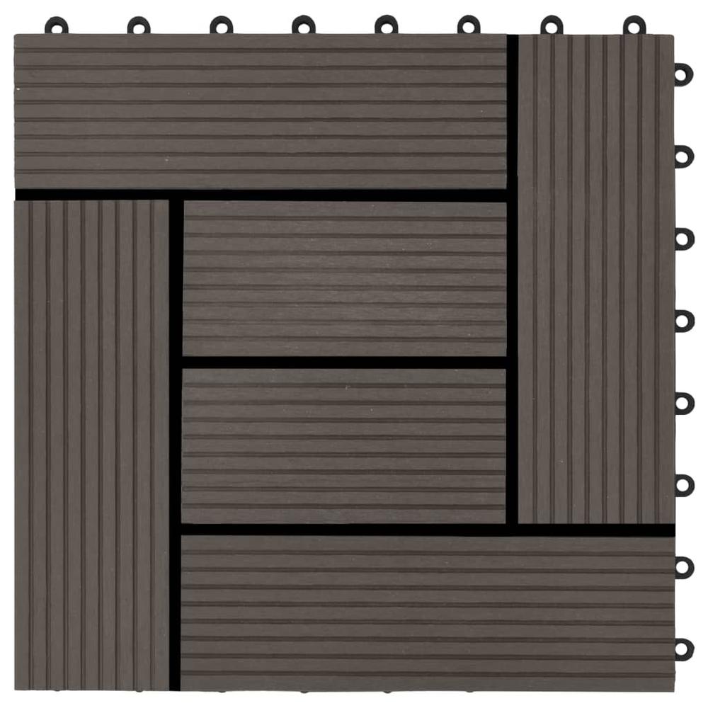 vidaXL 11 pcs Decking Tiles WPC 11.8"x11.8" 1 sqm Dark Brown, 45028. Picture 5