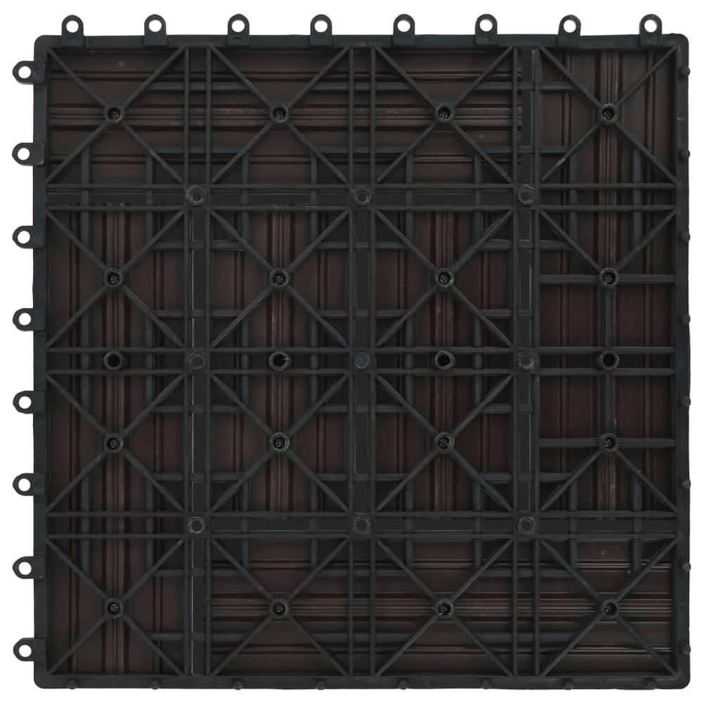 vidaXL 11 pcs Decking Tiles WPC 11.8"x11.8" 1 sqm Dark Brown, 45028. Picture 6