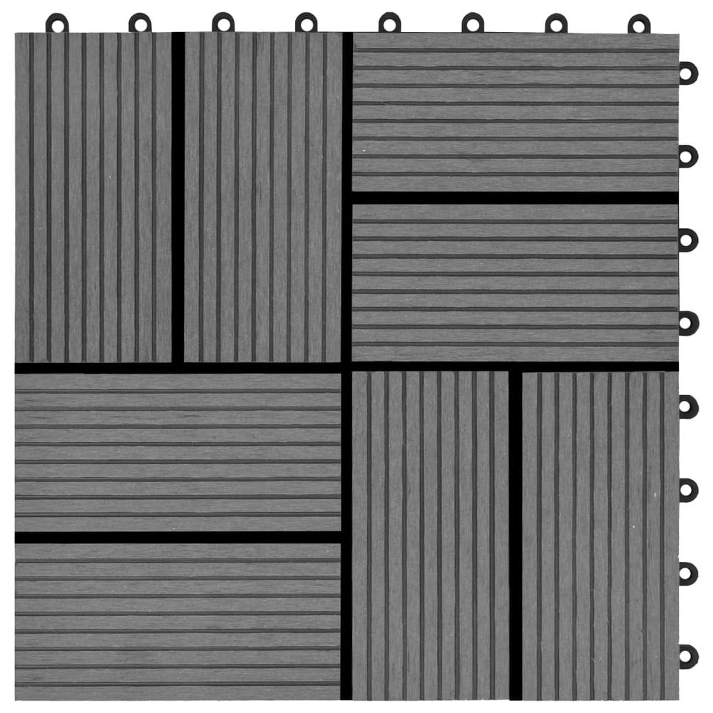 vidaXL 11 pcs Decking Tiles WPC 11.8"x11.8" 1 sqm Gray. Picture 5