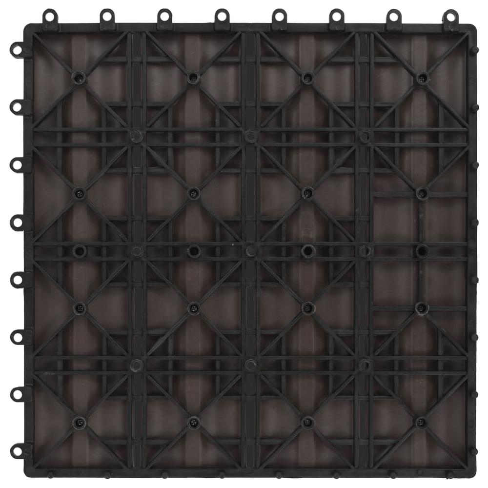 vidaXL 11 pcs Decking Tiles Deep Embossed WPC 11.8"x11.8" 1 sqm Dark Brown. Picture 6