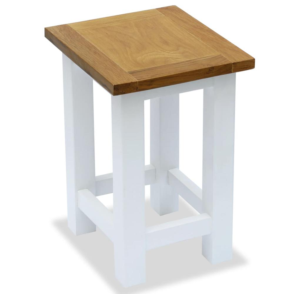 vidaXL End Table 10.6"x9.4"x14.6" Solid Oak Wood, 247052. Picture 1