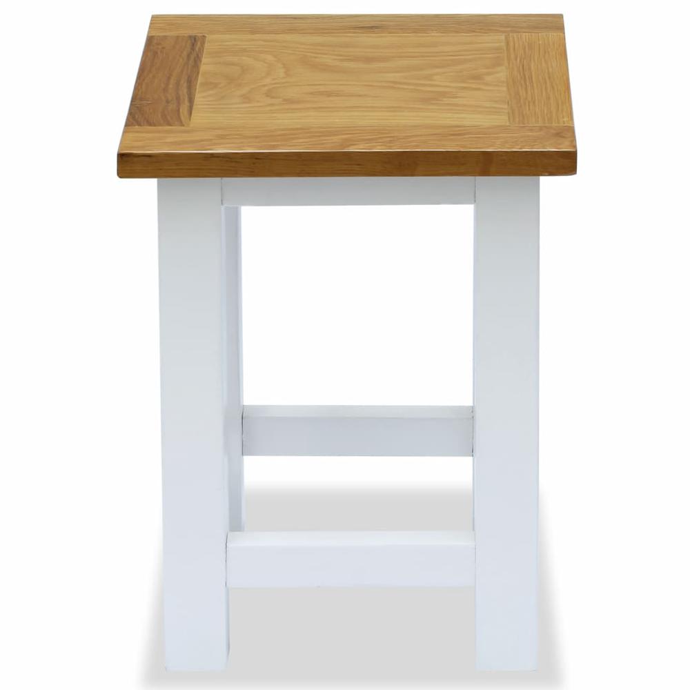 vidaXL End Table 10.6"x9.4"x14.6" Solid Oak Wood, 247052. Picture 2