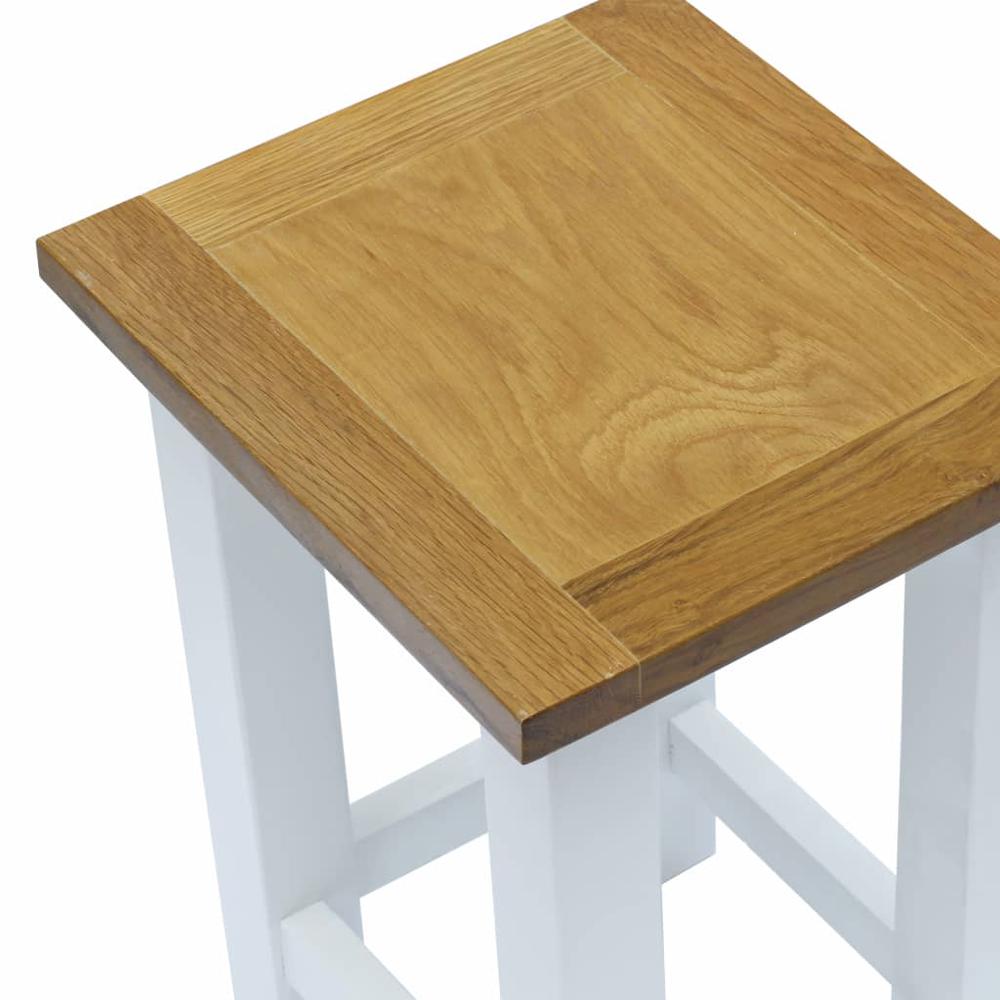 vidaXL End Table 10.6"x9.4"x14.6" Solid Oak Wood, 247052. Picture 3
