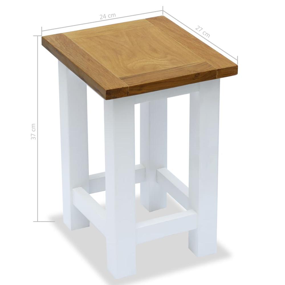 vidaXL End Table 10.6"x9.4"x14.6" Solid Oak Wood, 247052. Picture 4