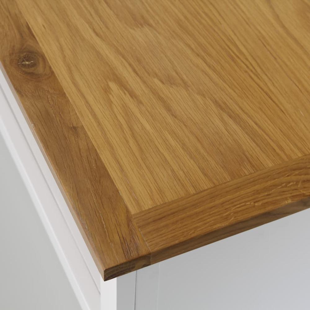 vidaXL TV Cabinet 35.4"x13.8"x18.9" Solid Oak Wood, 247058. Picture 2