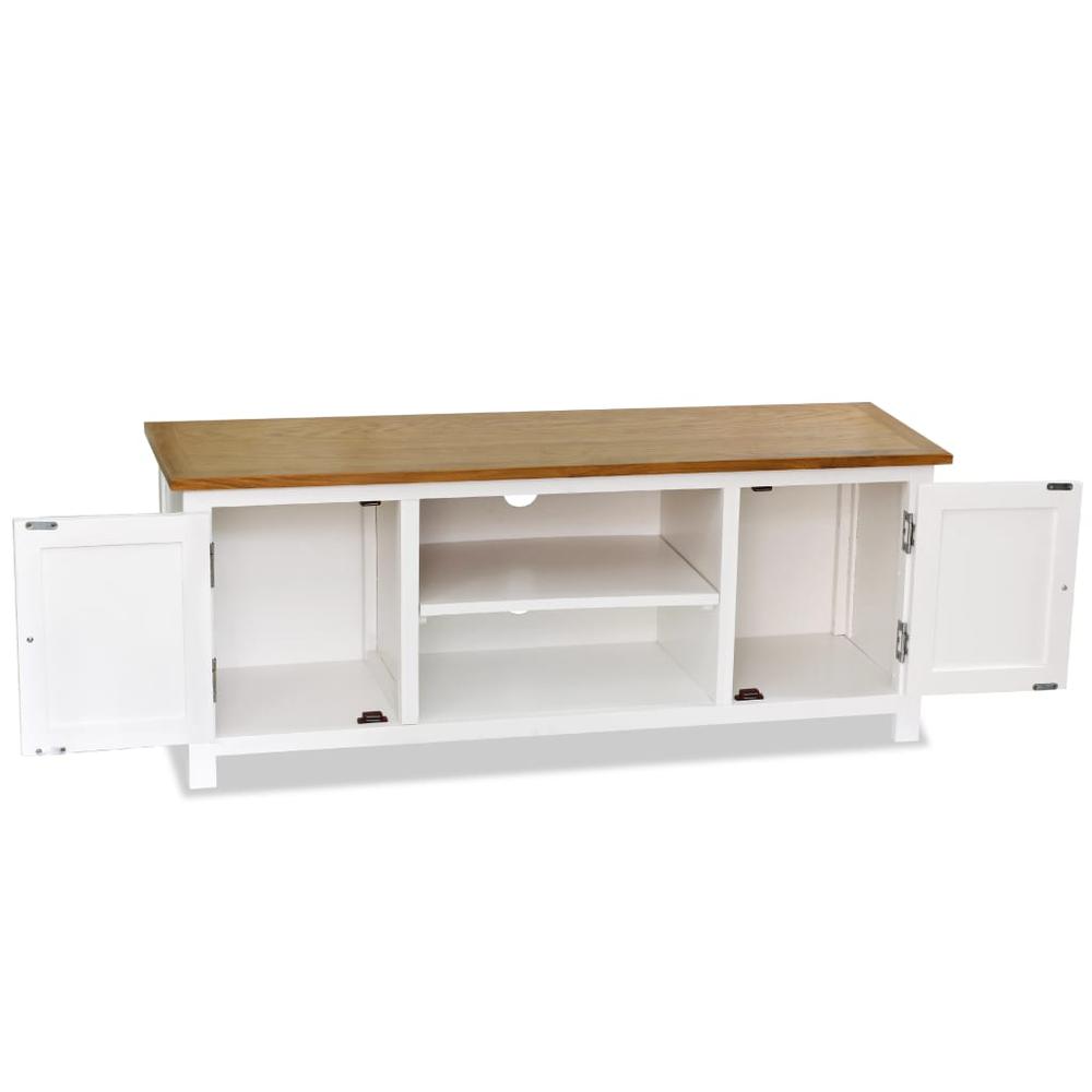 vidaXL TV Cabinet 47.2"x13.8"x18.9" Solid Oak Wood, 247059. Picture 2