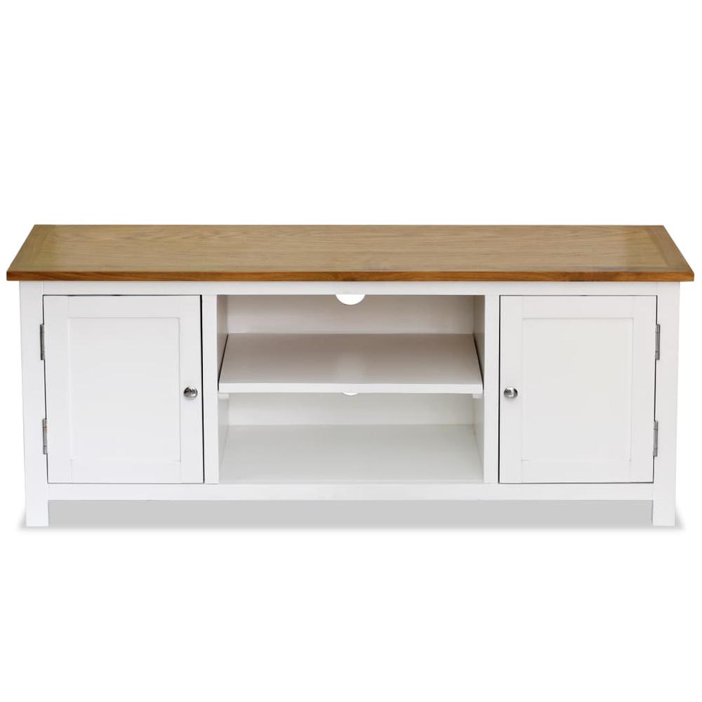 vidaXL TV Cabinet 47.2"x13.8"x18.9" Solid Oak Wood, 247059. Picture 3