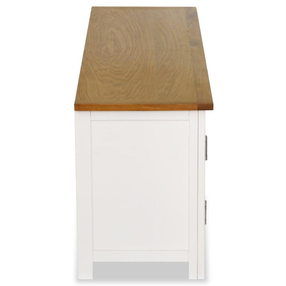 vidaXL TV Cabinet 47.2"x13.8"x18.9" Solid Oak Wood, 247059. Picture 4