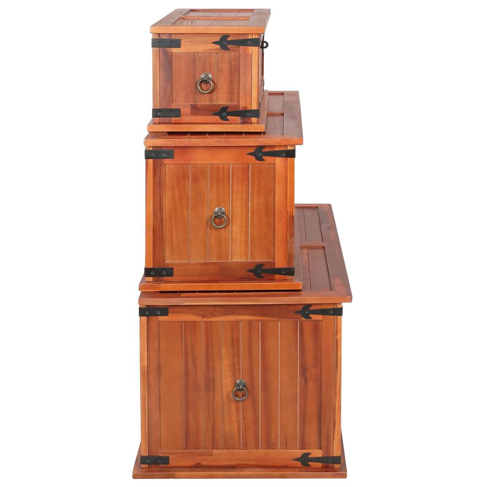 vidaXL Storage Chests 3 pcs Solid Acacia Wood, 247243. Picture 5