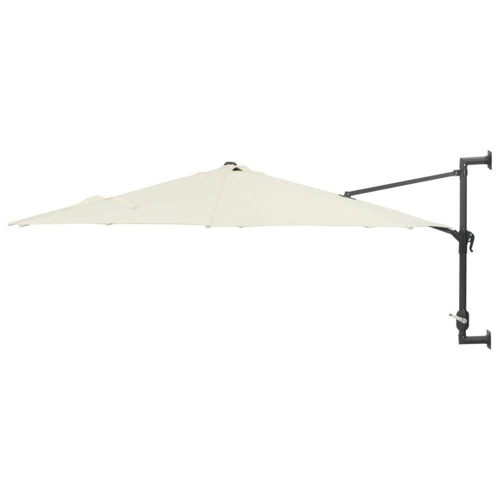 vidaXL Wall-Mounted Parasol with Metal Pole 118.1" Sand 4863. The main picture.