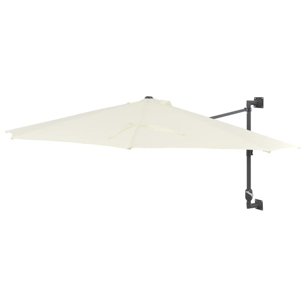 vidaXL Wall-Mounted Parasol with Metal Pole 118.1" Sand 4863. Picture 2