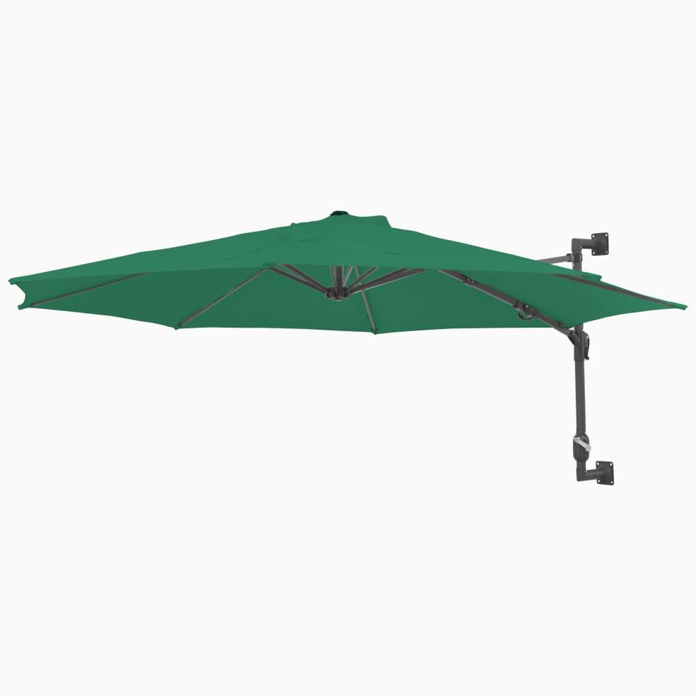 vidaXL Wall-Mounted Parasol with Metal Pole 118.1" Green 4864. Picture 3