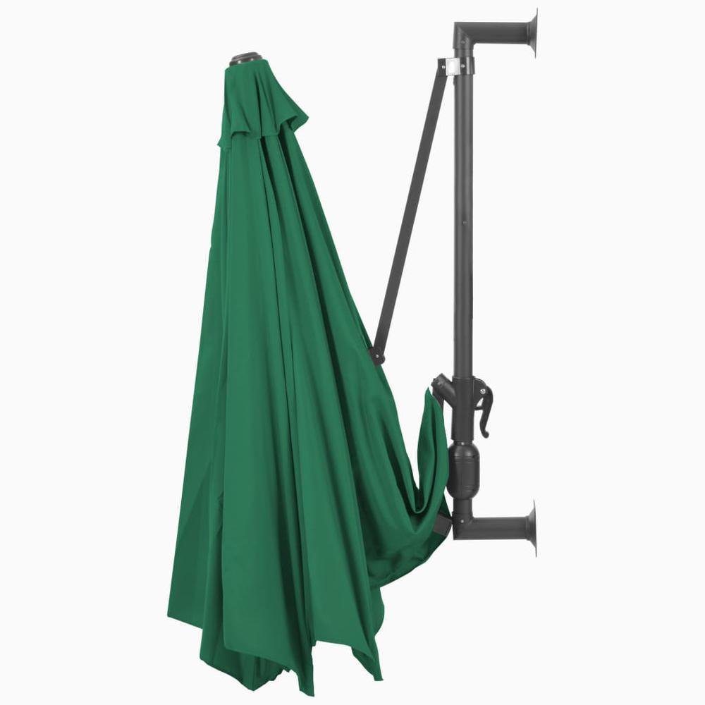 vidaXL Wall-Mounted Parasol with Metal Pole 118.1" Green 4864. Picture 6