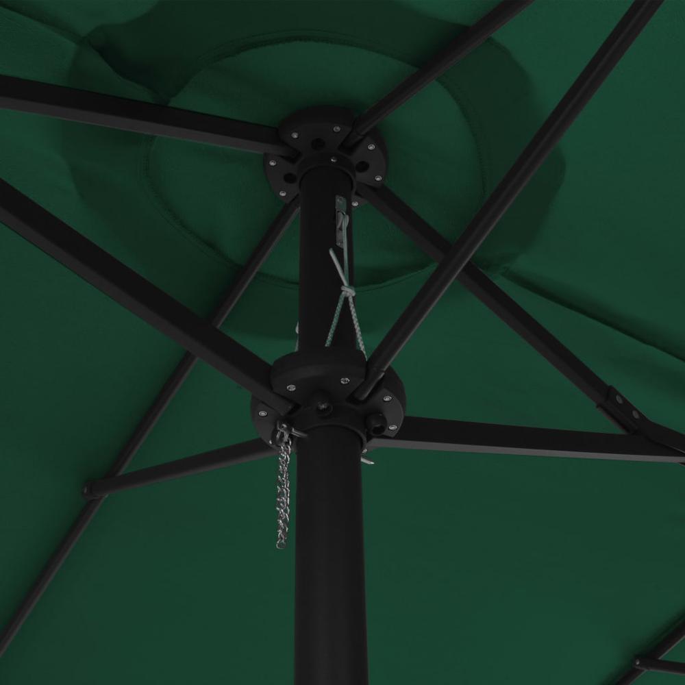 vidaXL Outdoor Parasol with Aluminum Pole 181.1"x106.3" Green 4867. Picture 2