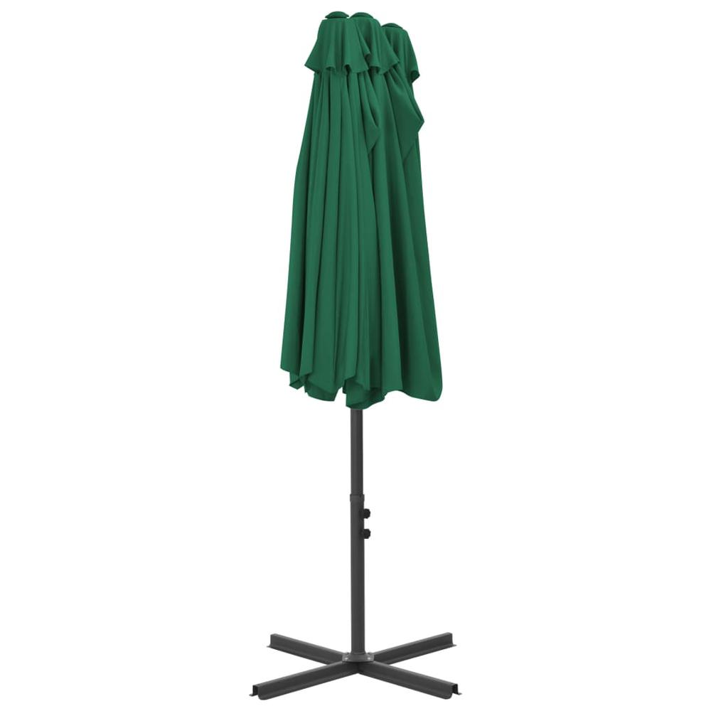 vidaXL Outdoor Parasol with Aluminum Pole 181.1"x106.3" Green 4867. Picture 6