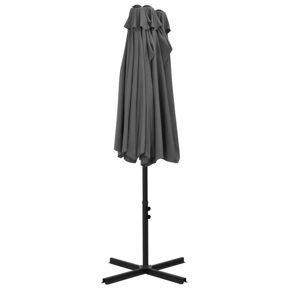 vidaXL Outdoor Parasol with Aluminum Pole 181.1"x106.3" Anthracite 4869. Picture 6