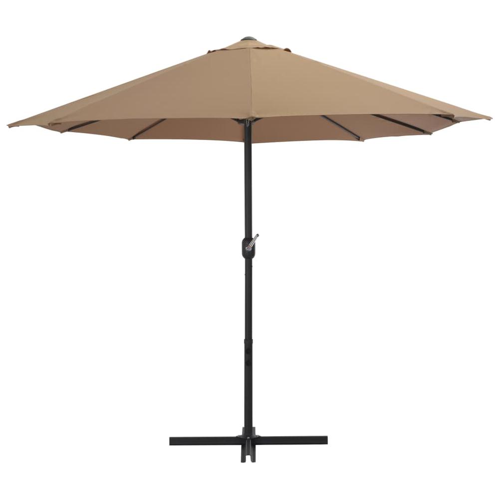 vidaXL Outdoor Parasol with Aluminum Pole 181.1"x106.3" Taupe 4870. Picture 5