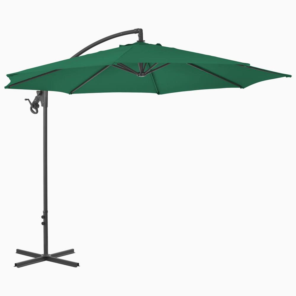 vidaXL Cantilever Umbrella with Steel Pole 118.1" Green 4873. Picture 3