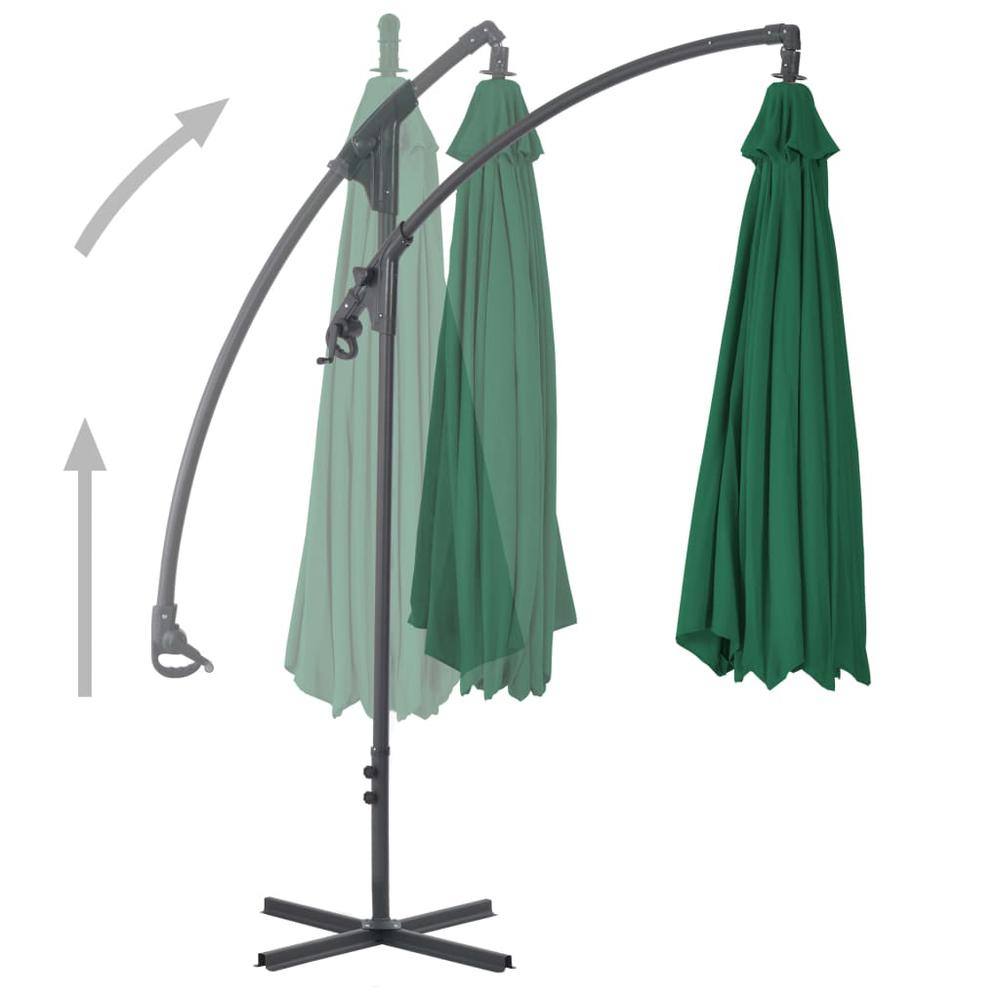 vidaXL Cantilever Umbrella with Steel Pole 118.1" Green 4873. Picture 4
