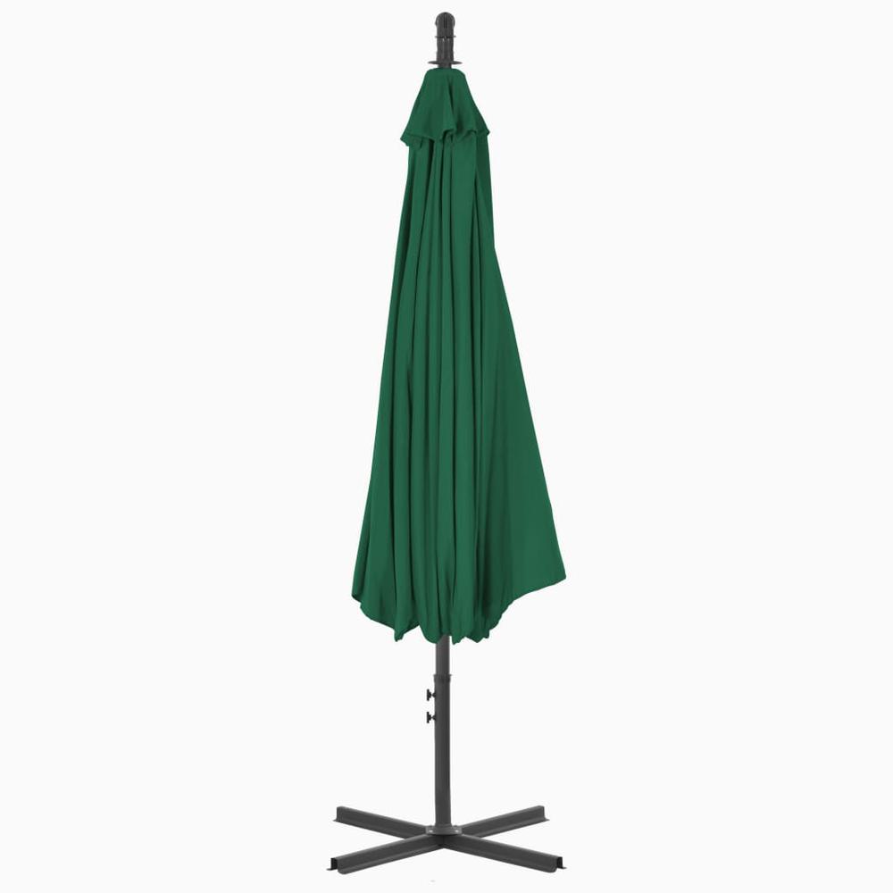 vidaXL Cantilever Umbrella with Steel Pole 118.1" Green 4873. Picture 5