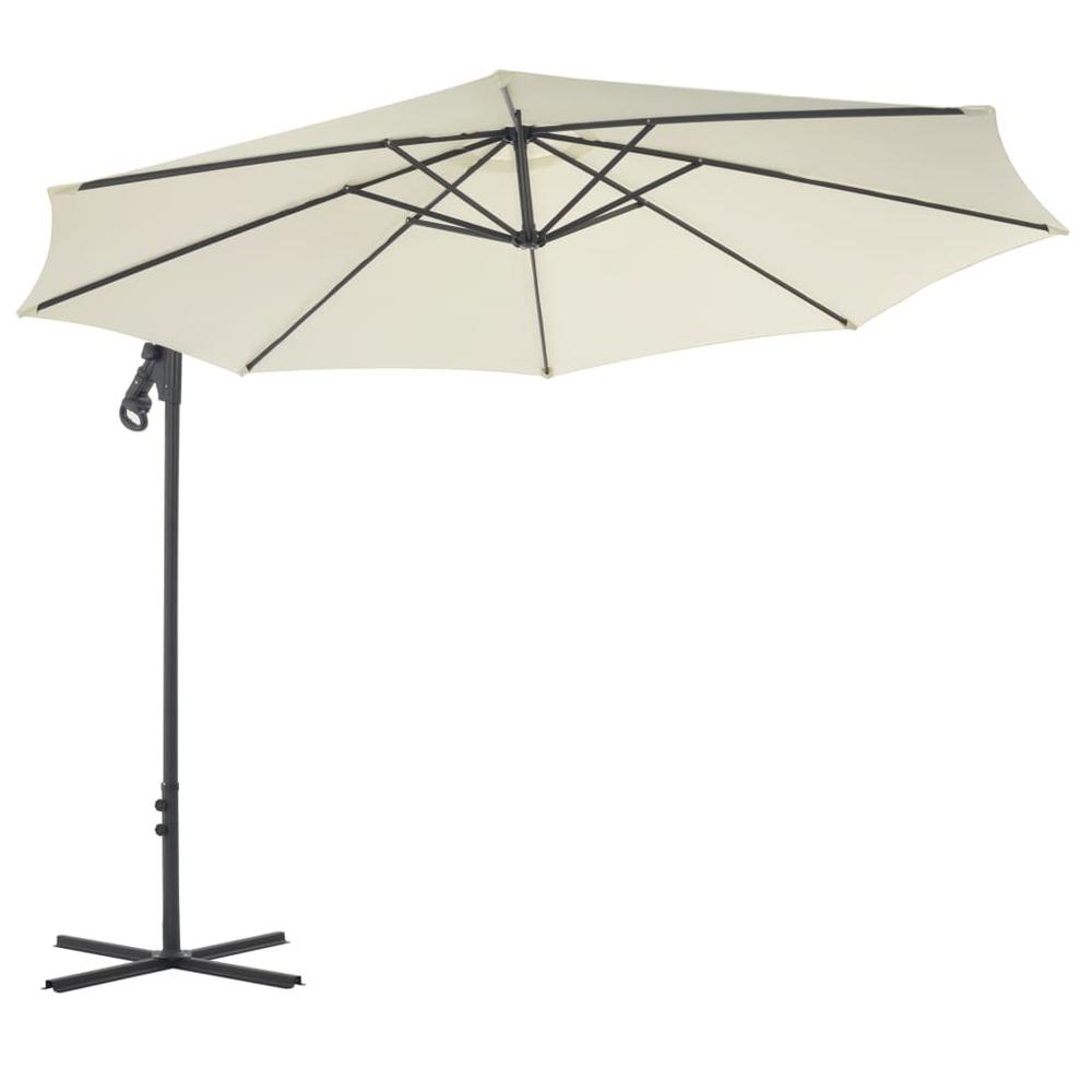 vidaXL Cantilever Umbrella with Steel Pole 118.1" Sand 4874. Picture 3