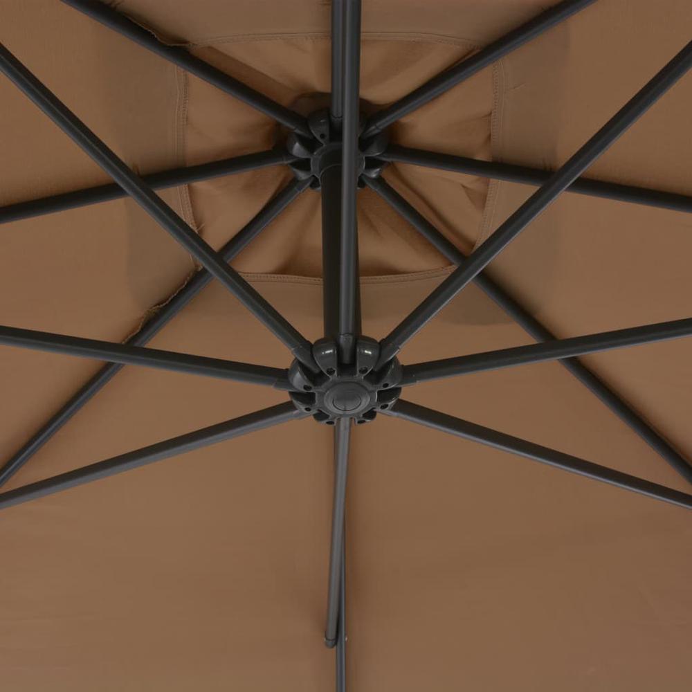 vidaXL Cantilever Umbrella with Steel Pole 118.1" Taupe 4876. Picture 2
