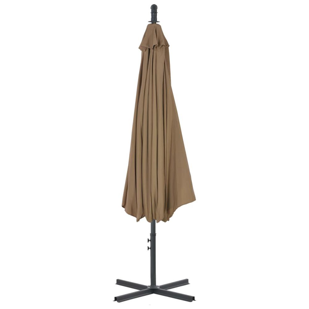 vidaXL Cantilever Umbrella with Steel Pole 118.1" Taupe 4876. Picture 5