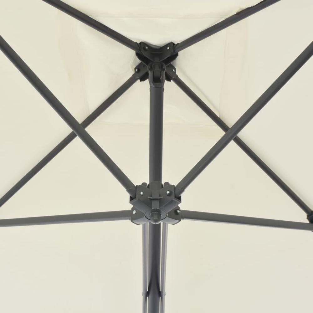 vidaXL Outdoor Parasol with Steel Pole 98.4"x98.4" Sand 4882. Picture 2