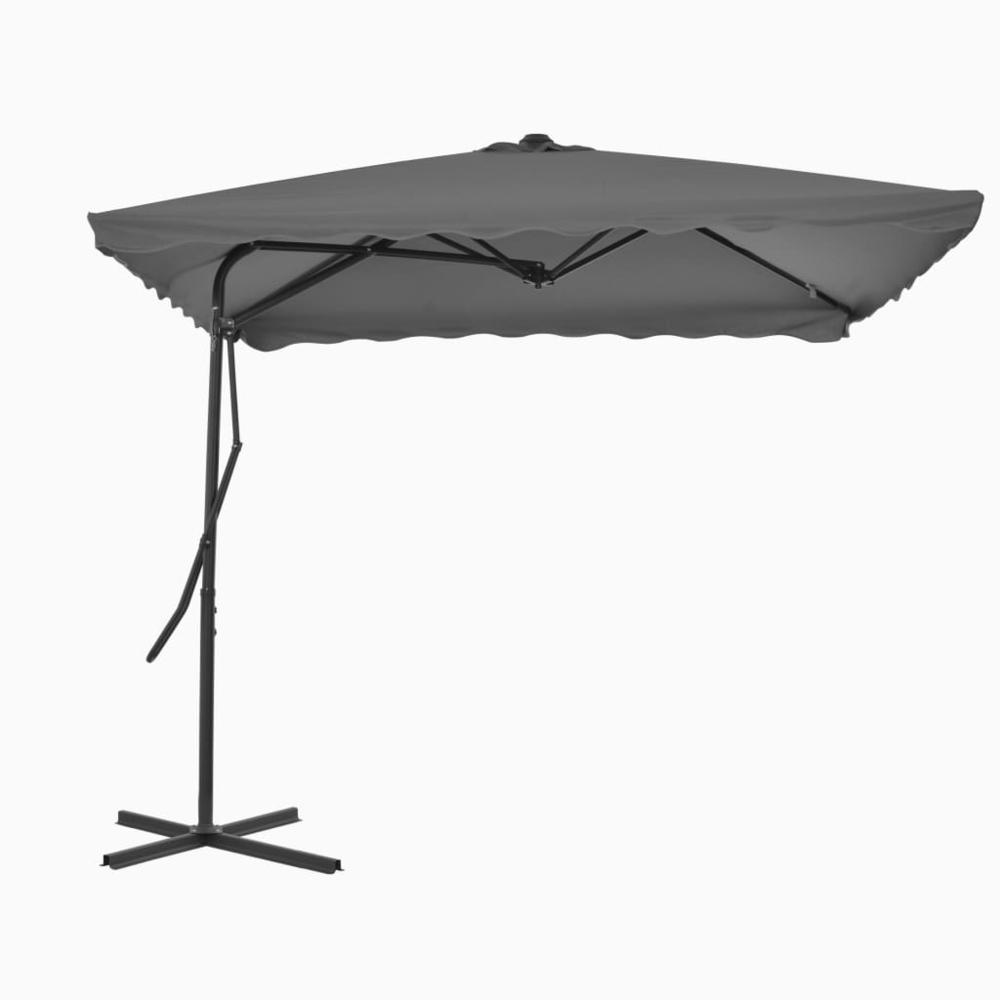 vidaXL Outdoor Parasol with Steel Pole 98.4"x98.4" Anthracite 4883. Picture 1