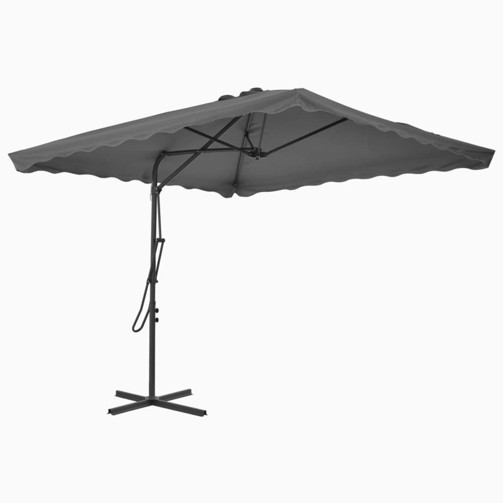 vidaXL Outdoor Parasol with Steel Pole 98.4"x98.4" Anthracite 4883. Picture 3