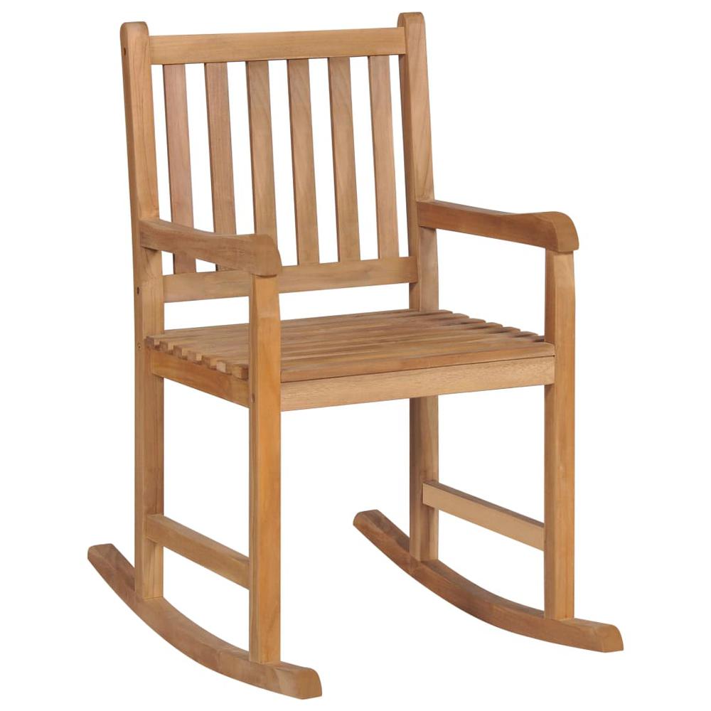 vidaXL Rocking Chair Solid Teak Wood 4992. Picture 1