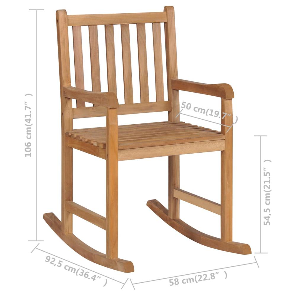 vidaXL Rocking Chair Solid Teak Wood 4992. Picture 5