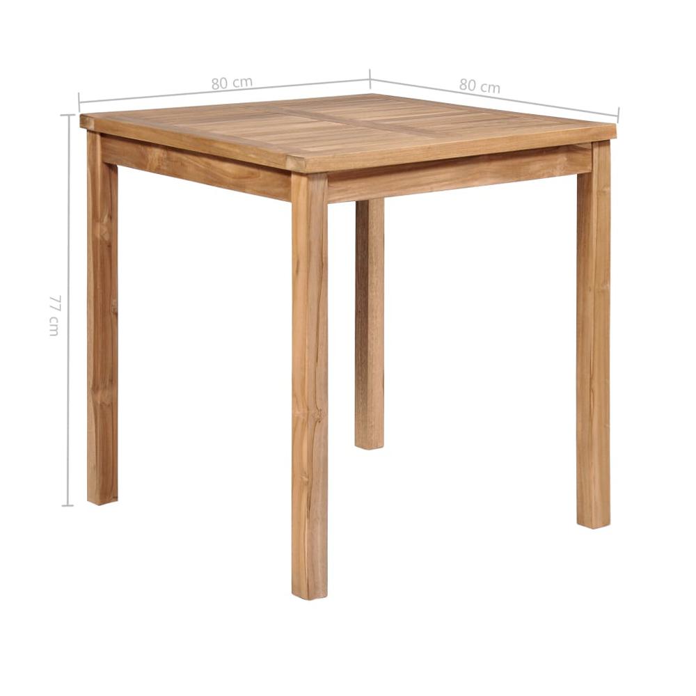 vidaXL Garden Table 31.5"x31.5"x30.3" Solid Teak Wood, 44996. Picture 5
