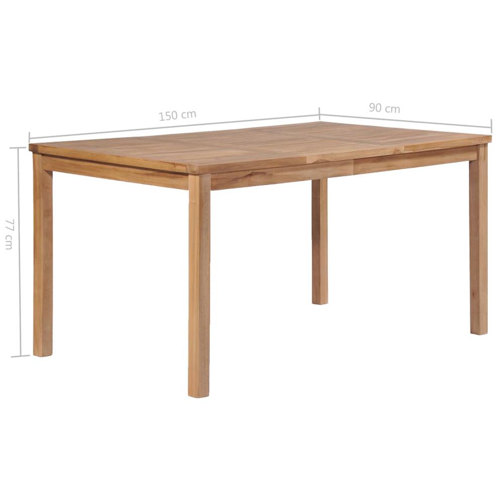 vidaXL Garden Table 59.1"x35.4"x30.3" Solid Teak Wood, 44997. Picture 6