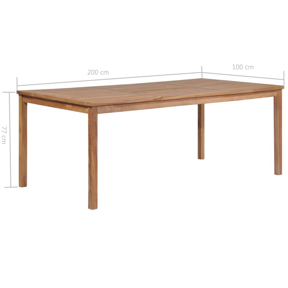 vidaXL Garden Table 78.7"x39.4"x30.3" Solid Teak Wood, 44998. Picture 6