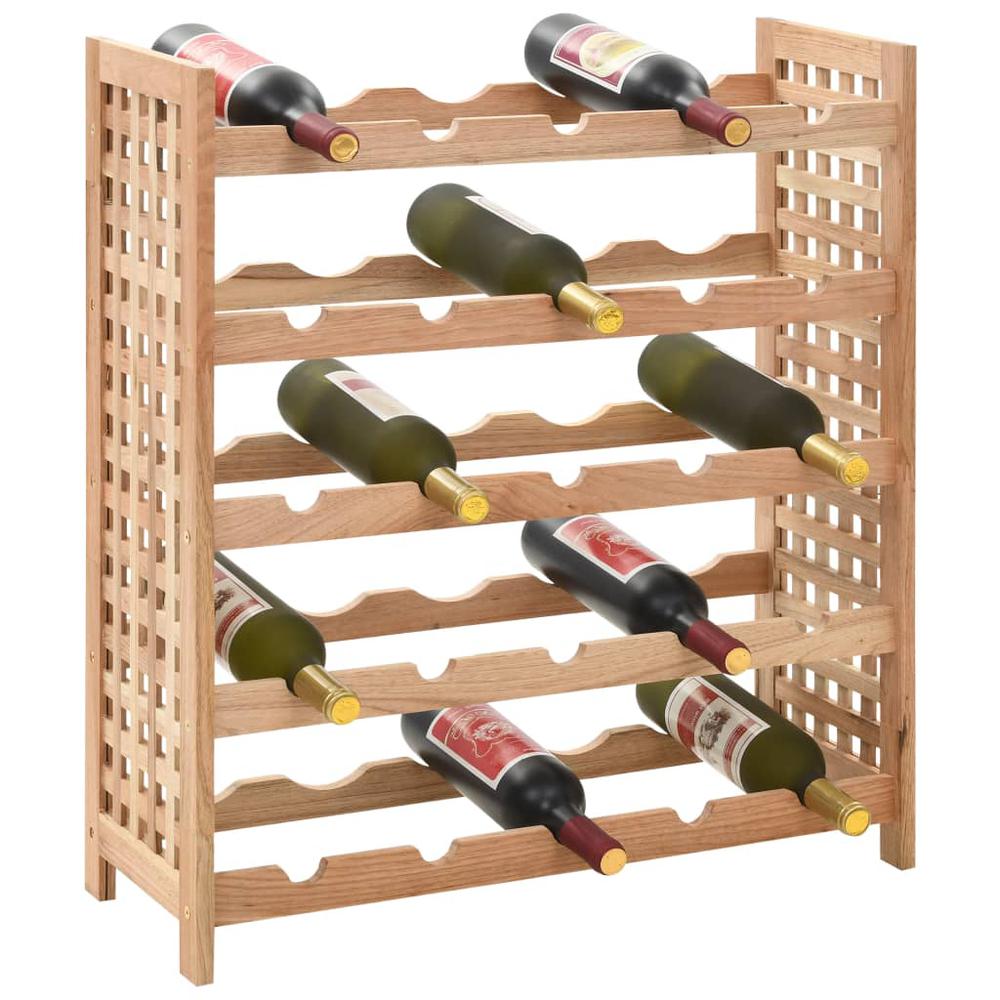 Wine Rack for 25 Bottles Solid Walnut Wood 24.8"x9.8"x28.7". Picture 1