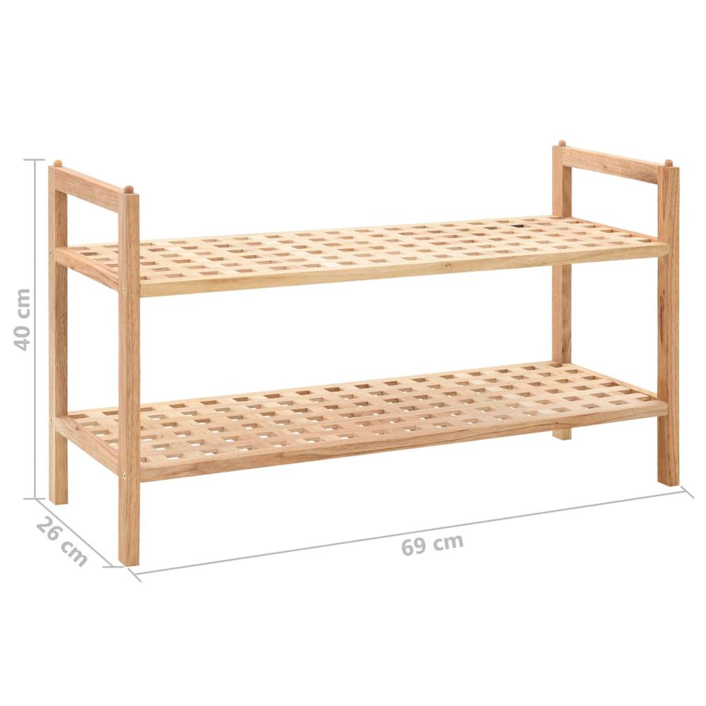 Shoe Rack Solid Walnut Wood 27.2"x10.2"x15.7". Picture 5