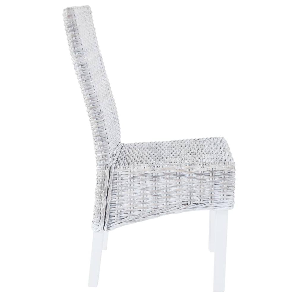 vidaXL Dining Chairs 4 pcs Grey Kubu Rattan and Mango Wood(2x246654), 275465. Picture 4