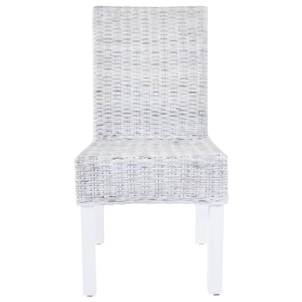 vidaXL Dining Chairs 6 pcs Grey Kubu Rattan and Mango Wood(3x246654), 275466. Picture 3