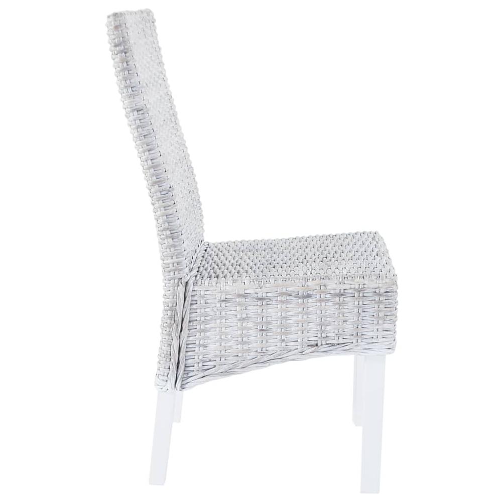 vidaXL Dining Chairs 6 pcs Grey Kubu Rattan and Mango Wood(3x246654), 275466. Picture 4