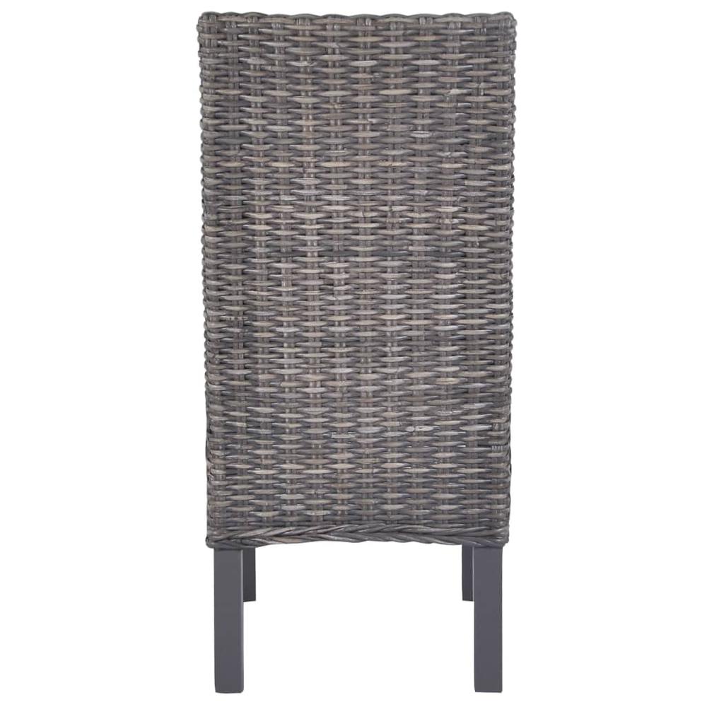vidaXL Dining Chairs 4 pcs Brown Kubu Rattan and Mango Wood (2x246655), 275467. Picture 5