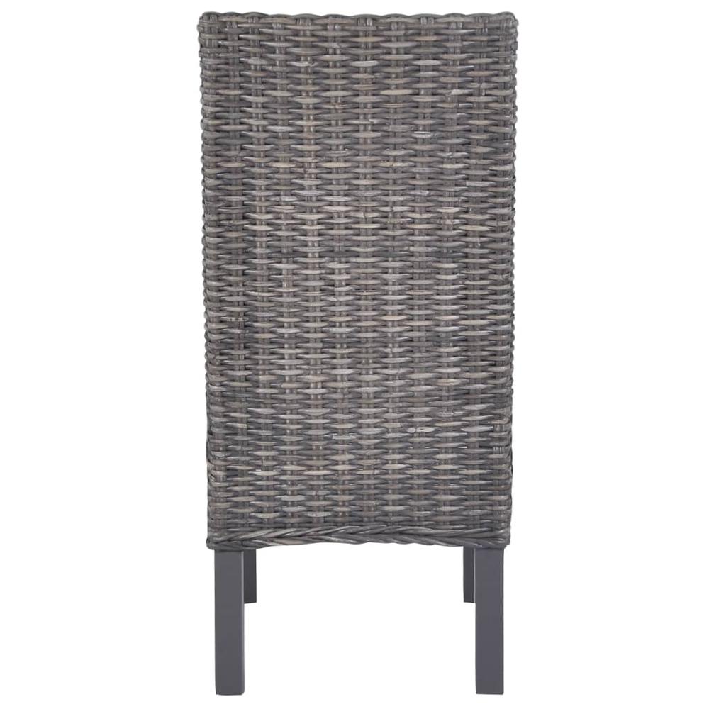 vidaXL Dining Chairs 6 pcs Brown Kubu Rattan and Mango Wood (3x246655), 275468. Picture 5
